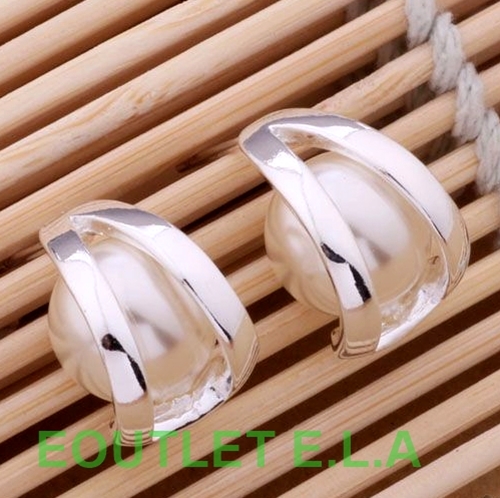 12mm FAUX PEARL SILVER STUD EARRINGS